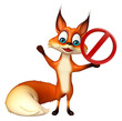 © visible3dscience - Fox cartoon character  with stop sign
