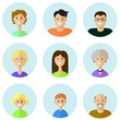 © kupalina - Set of people icons in flat style with faces. Vector women, men character
