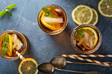 Wall Mural - Iced tea overhead shot