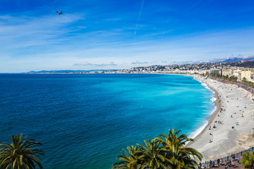 Nice's promenade in a sunny spring day, France