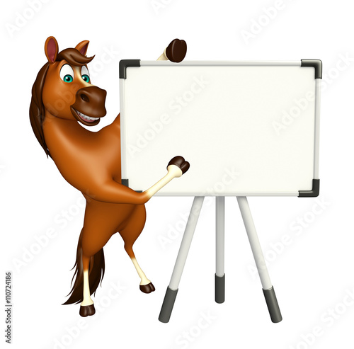 Foto-Rollo - Horse cartoon character with display board (von visible3dscience)