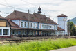Exterior view of the main railway station in Ruzomberok