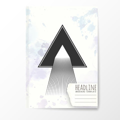 Wall Mural - Notebook template with abstract triangle cover. 