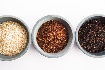 Quinoa grain on white background