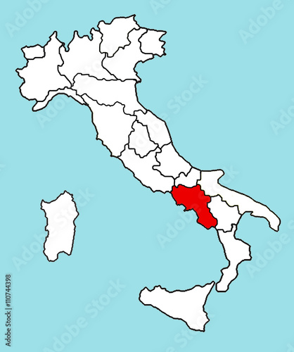 Illustrazione Stock Mappa Italia Regioni Campania Adobe Stock Cartina Italia Regioni Campania