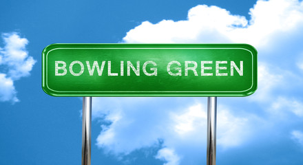 bowling green vintage green road sign with highlights