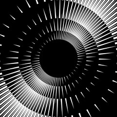Fototapete - Asymmetric radial, radiating, irregular lines. Abstract geometri