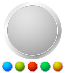 Aufkleber - Empty button, icon background in 6 colors
