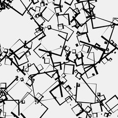 Poster - Scattered squares abstract geometric pattern. Overlapping rectan