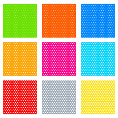 Poster - Polka dots, dotted pattern set. Colorful repeatable patterns. Se