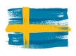 Sweden colorful brush strokes painted flag.