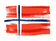 Norway colorful brush strokes painted flag.