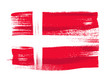 Denmark colorful brush strokes painted flag.