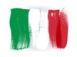Italy colorful brush strokes painted flag.