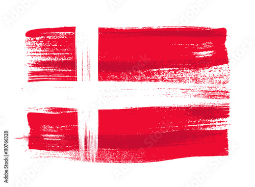 Denmark colorful brush strokes painted flag. Wallpaper Mural