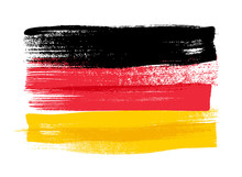 Germany Colorful Brush Strokes Painted Flag.