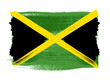 Jamaica colorful brush strokes painted flag.