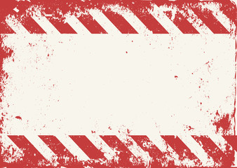 Wall Mural - grunge warning tape red and white