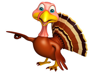 Wall Mural - Pointing Turkey cartoon character