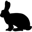 rabbit silhouette. black illustration. animal icon 