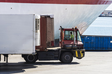 Wall Mural - Truck moving a container