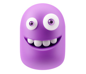 Fototapete - Happy Smiley Emoticon Face. 3d Rendering. 3d Rendering.