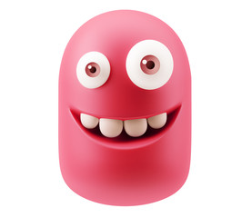 Fototapete - Happy Smiley Emoticon Face. 3d Rendering.