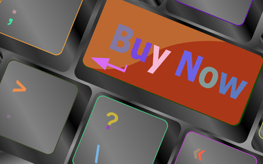 Poster - keyboard buy now icon - business concept vector keyboard key. keyboard button. Vector illustration