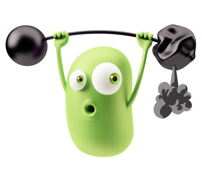Funny Cheating GYM Training 3d Rendering.