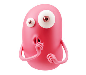Fototapete - Shut Up Emoticon Face. 3d Rendering.