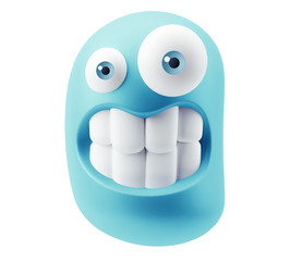 Fototapete - Happy Smiley Emoticon Face. 3d Rendering.