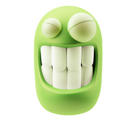 Fototapete - Laughing Emoji Cartoon. 3d Rendering.