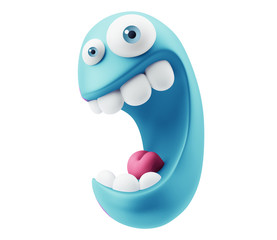 Fototapete - Laughing Emoji Cartoon. 3d Rendering.