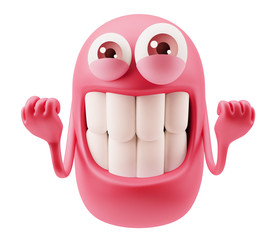 Fototapete - Happy Smiley Emoticon Face. 3d Rendering.
