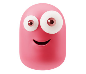 Fototapete - Happy Smiley Emoticon Face. 3d Rendering.