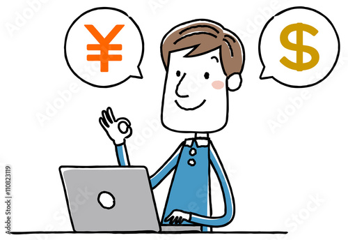 イラスト素材 若い男性 パソコン お金 ドル Buy This Stock Vector And Explore Similar Vectors At Adobe Stock Adobe Stock