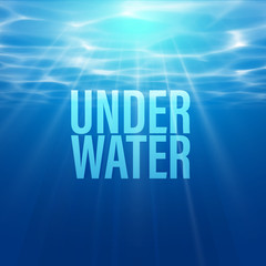 Wall Mural - Vector underwater light wallpaper background.