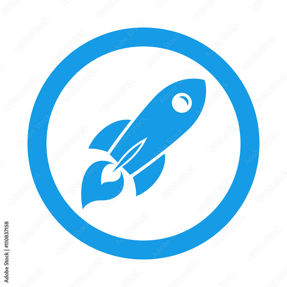 Icono cohete plano espacial en circulo color azul Stock Illustration |  Adobe Stock, image size:1000x1000