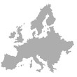 Map of Europe in a dark gray color on a white background