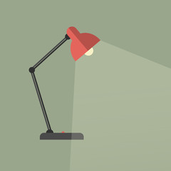 Red lamp flat vector icon