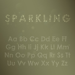 Poster - Gold glittering Alphabet of sparks