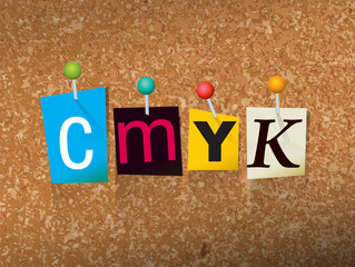 Poster - CMYK Concept Pinned Letters Illustration