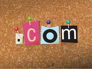 Poster - Dot Com Concept Pinned Letters Illustration