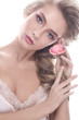 © iulskaya_photo - Beautiful girl in image of bride with а flower. Beauty face.