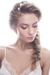 © iulskaya_photo - Beautiful girl in image of bride with а wreath of flowers on her hair. Beauty face.