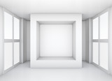 Fototapeta Perspektywa 3d - Display case. Showcase in room with windows