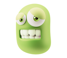 Fototapete - Laughing Emoji Cartoon. 3d Rendering.