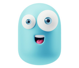 Fototapete - Happy Smiley Emoticon Face. 3d Rendering.
