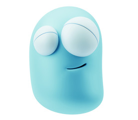 Fototapete - Happy Smiley Emoticon Face.  3d Rendering.