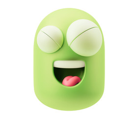 Fototapete - LOL Emoticon Face. 3d Rendering.